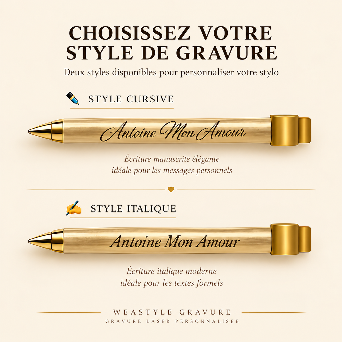 Coffret stylo zodiaque gravé - les 12 signes astrologiques disponibles